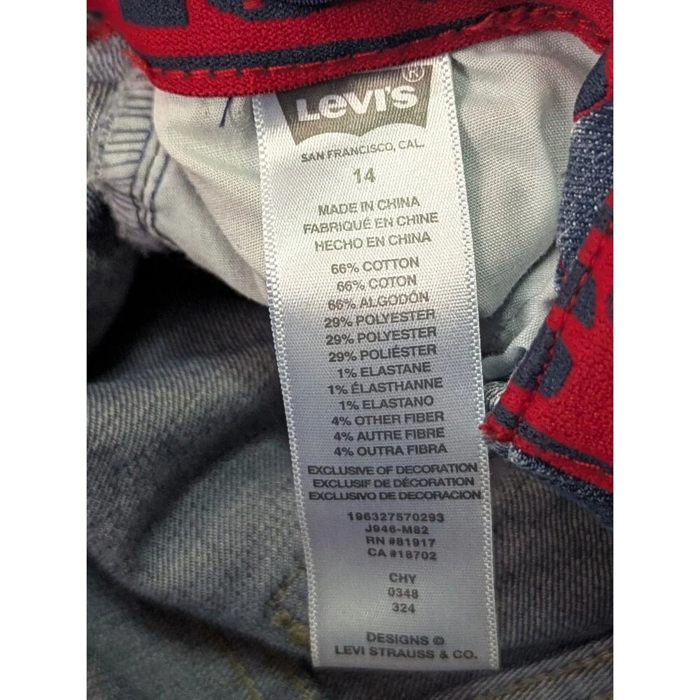 Levis 511 Jeans Youth Boys 14 Regular 27x29 Blue Denim Medium Wash Straight Leg